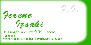 ferenc izsaki business card